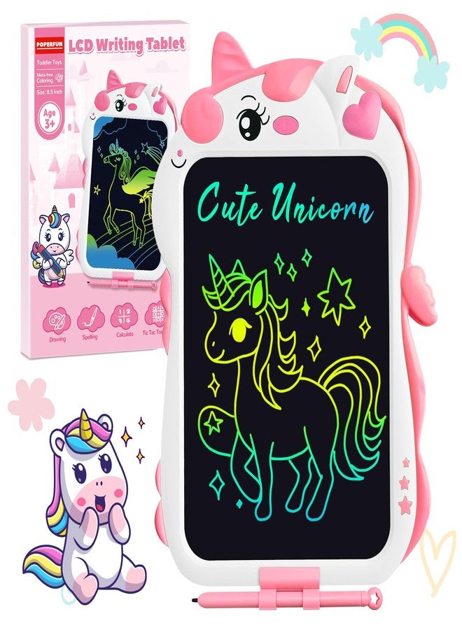 POPERFUN Unicorn Toys Lcd Writing Tablet for Kids, Reusable 8.5 Inch Kids Drawing Tablet, Educational Drawing Pad Doodle Board for Toddler Toys, Christmas Gifts Birthday Gifts for Ager3 4 5 6 7, Cute Girl Toys - Image 1